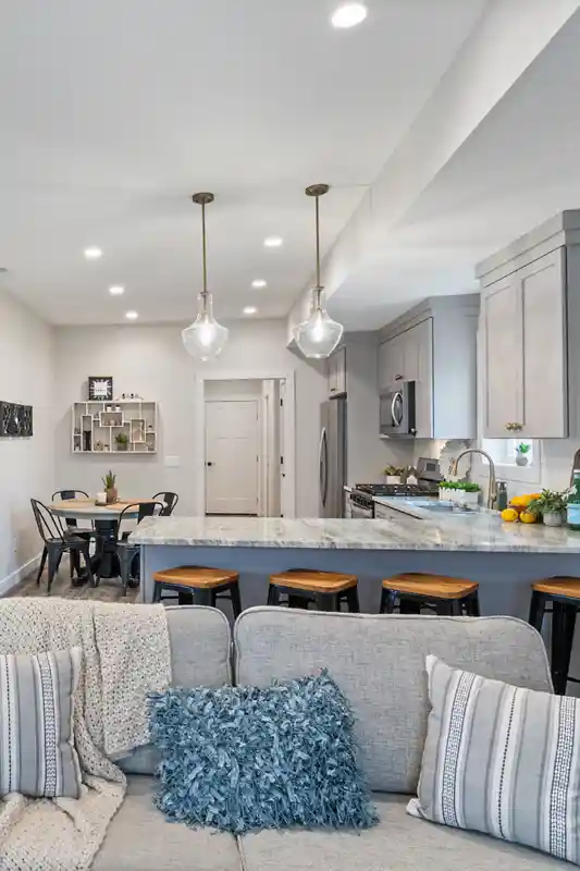 Large kitchen in a new home in Kosciusko County