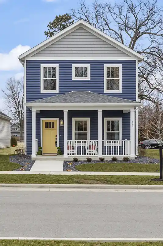 Beautiful exterior of a new home for sale in Warsaw, Indiana at The Grove